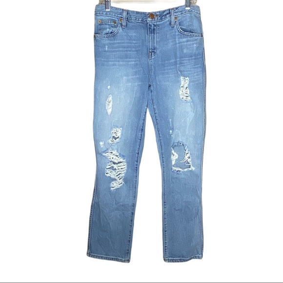 J. Crew Denim - J.Crew high rise mom jeans distressed blue 14